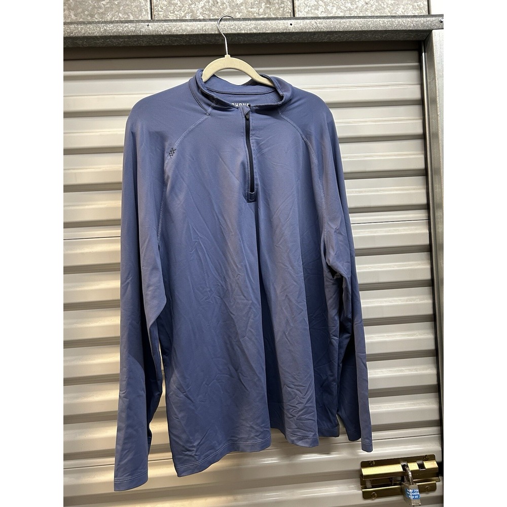 Rhone Mens Session 1/4 Quarter Zip Pullover Blue Long Sleeve XXL 141364
